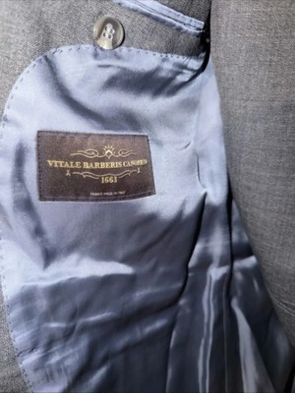 SuitSupply Lazio VBC Tropical Wool Suit Gray 44R FLAW READ